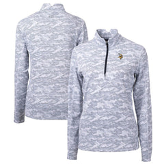 Minnesota Vikings Cutter & Buck Women's Traverse Camo Print Stretch Quarter-Zip Pullover Top | NFL Hot