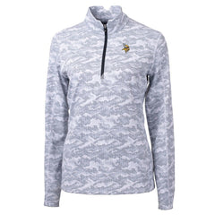 Minnesota Vikings Cutter & Buck Women's Traverse Camo Print Stretch Quarter-Zip Pullover Top | NFL Hot