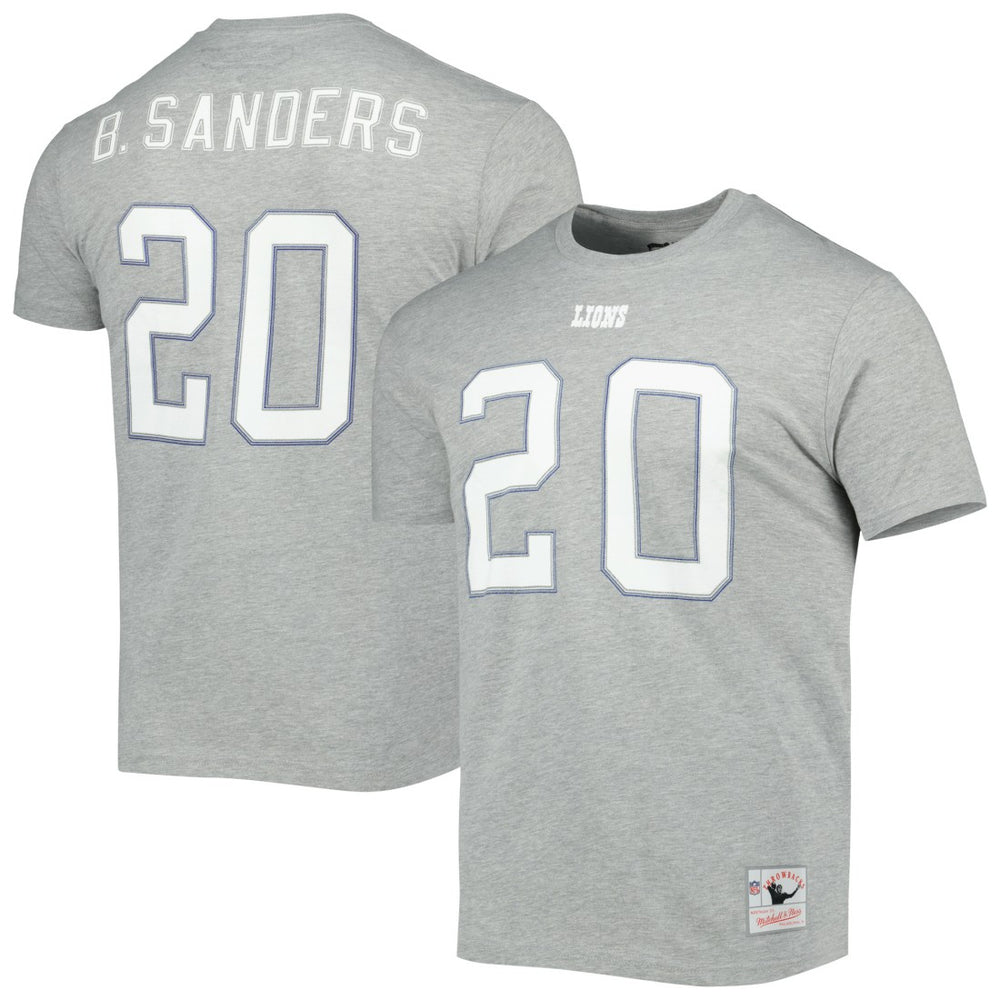 Detroit Lions Barry Sanders Retired Player Logo Name & Number T-Shirt | NFL Hot