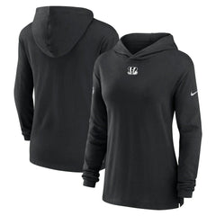 Cincinnati Bengals Women's Sideline Performance Long Sleeve Hoodie T-Shirt | NFL Sale
