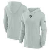 Las Vegas Raiders Women's Sideline Performance Long Sleeve Hoodie T-Shirt | NFL Discount