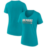 Miami Dolphins Women's Primary Play V-Neck T-Shirt | NFL New
