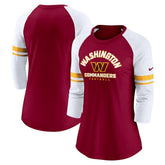 Washington Commanders Women's Fashion 3/4-Sleeve Lightweight Raglan Fashion T-Shirt | NFL US