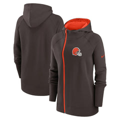 Cleveland Browns Women's Asymmetrical Raglan Full-Zip Hoodie | NFL Online