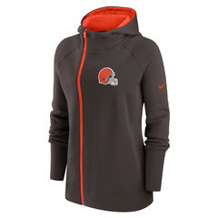 Cleveland Browns Women's Asymmetrical Raglan Full-Zip Hoodie | NFL Online
