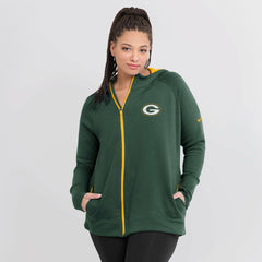 Green Bay Packers Women's Asymmetrical Raglan Full-Zip Hoodie | NFL Sale