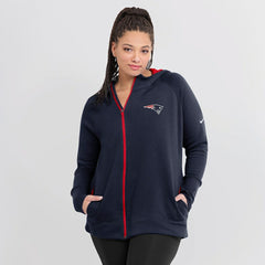 New England Patriots Women's Asymmetrical Raglan Full-Zip Hoodie | NFL US