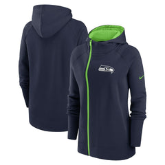 Seattle Seahawks Women's Asymmetrical Raglan Full-Zip Hoodie | NFL Online