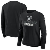 Las Vegas Raiders Women's Modest Crop Performance Long Sleeve T-Shirt | NFL On sale