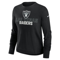 Las Vegas Raiders Women's Modest Crop Performance Long Sleeve T-Shirt | NFL On sale