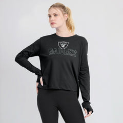 Las Vegas Raiders Women's Modest Crop Performance Long Sleeve T-Shirt | NFL On sale