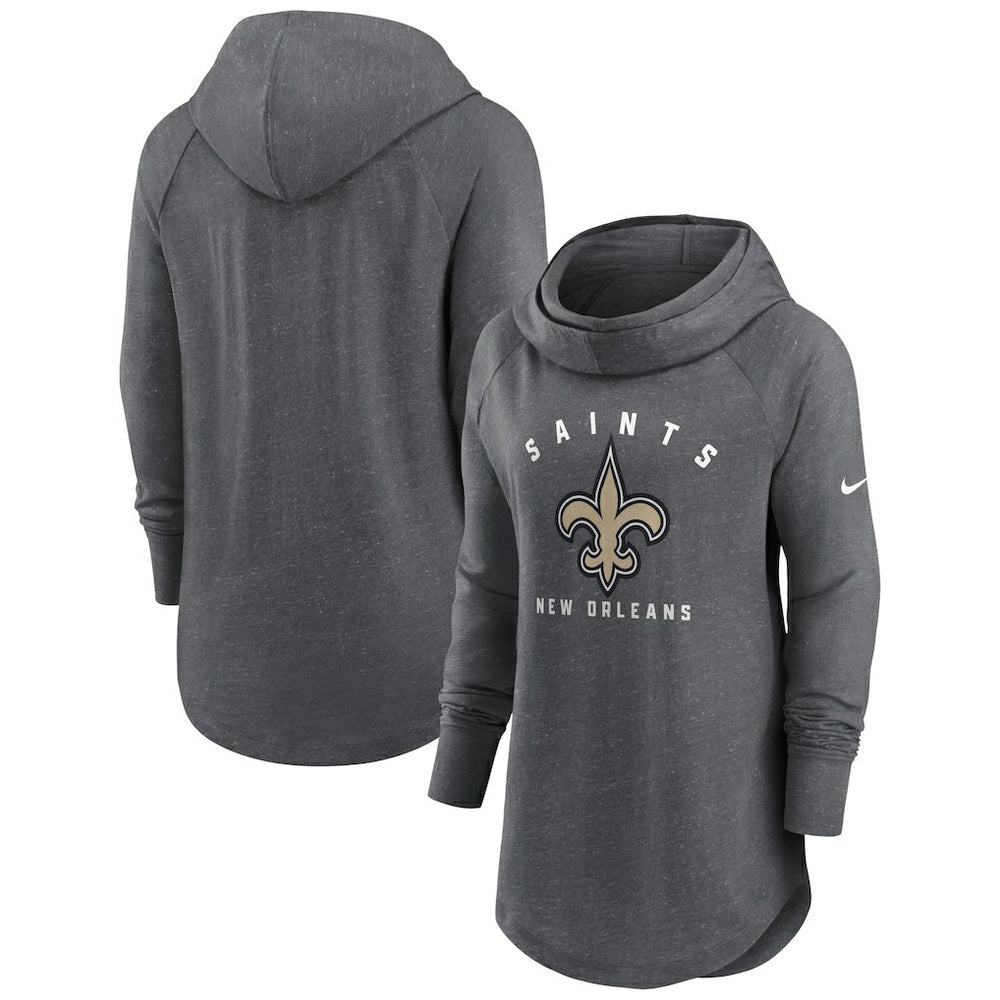 New Orleans Saints Women's Raglan Funnel Neck Pullover Hoodie | NFL Outlet