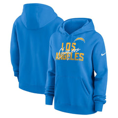 Los Angeles Chargers Women's Wordmark Club Fleece Pullover Hoodie | NFL Discount