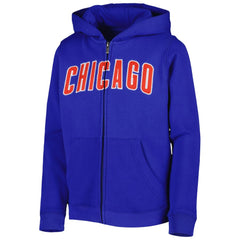 Chicago Cubs Youth Wordmark Full-Zip Fleece Hoodie - MLB Hoodies