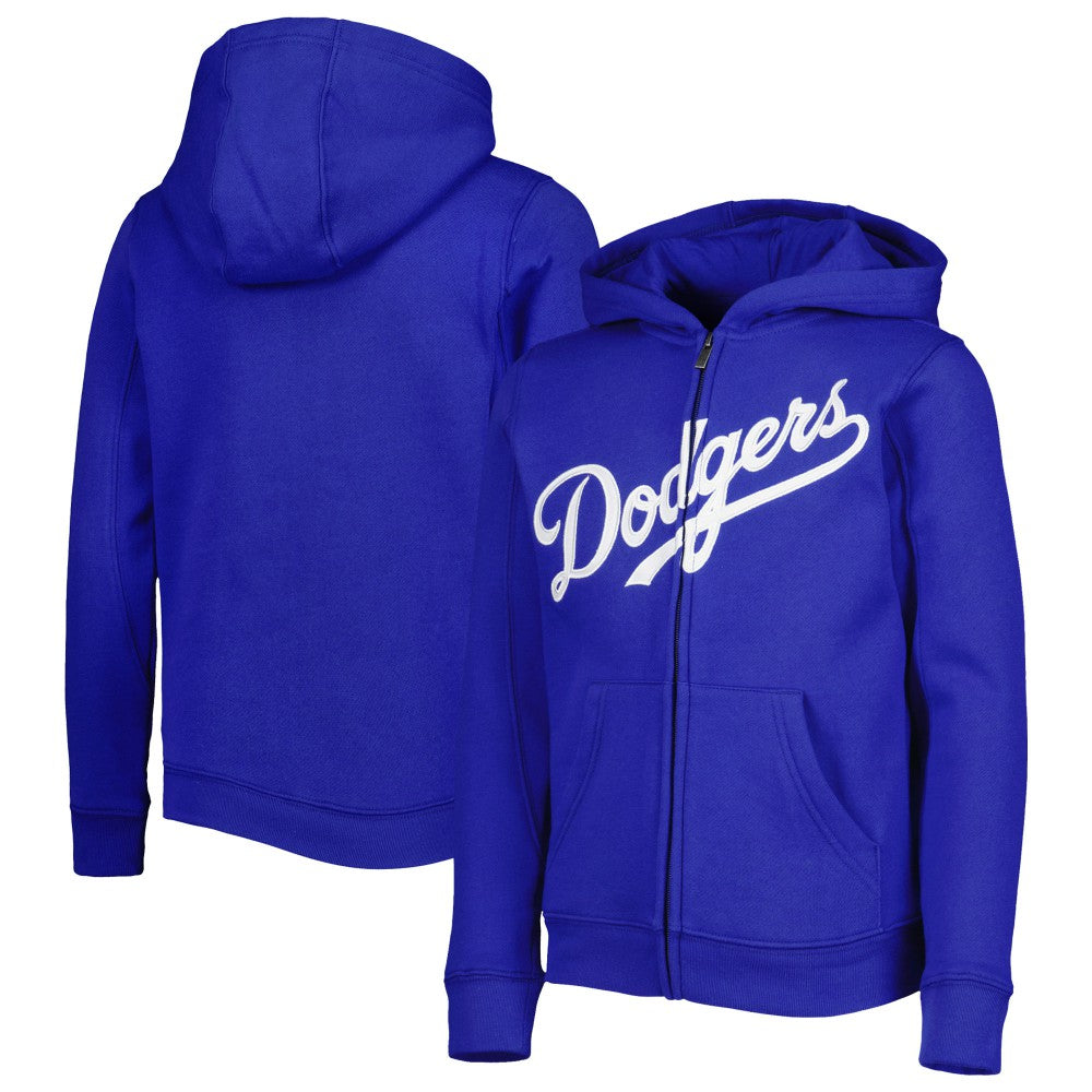 Los Angeles Dodgers Youth Wordmark Full-Zip Fleece Hoodie - MLB Hoodies