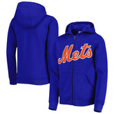 New York Mets Youth Wordmark Full-Zip Fleece Hoodie - MLB Hoodies