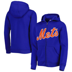 New York Mets Youth Wordmark Full-Zip Fleece Hoodie - MLB Hoodies