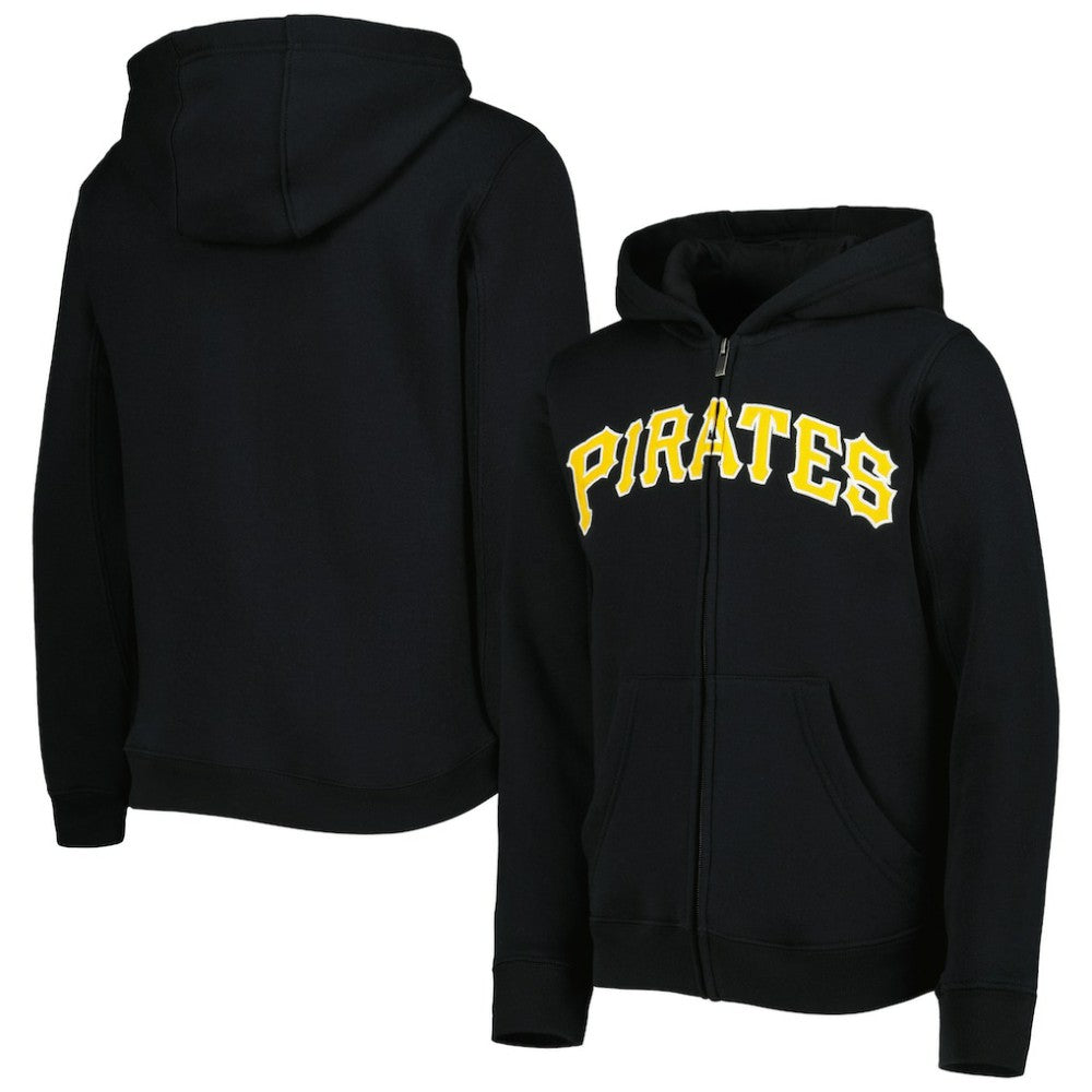 Pittsburgh Pirates Youth Wordmark Full-Zip Fleece Hoodie - MLB Hoodies