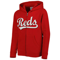 Cincinnati Reds Youth Wordmark Full-Zip Fleece Hoodie - MLB Hoodies