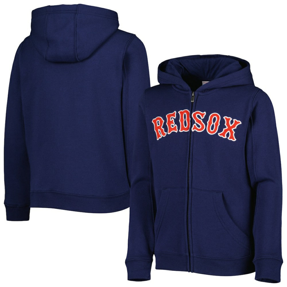 Boston Red Sox Youth Wordmark Full-Zip Fleece Hoodie - MLB Hoodies