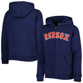 Boston Red Sox Youth Wordmark Full-Zip Fleece Hoodie - MLB Hoodies