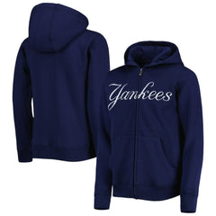 New York Yankees Youth Wordmark Full-Zip Fleece Hoodie - MLB Hoodies