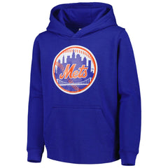 New York Mets Youth Team Primary Logo Pullover Hoodie - MLB Hoodies
