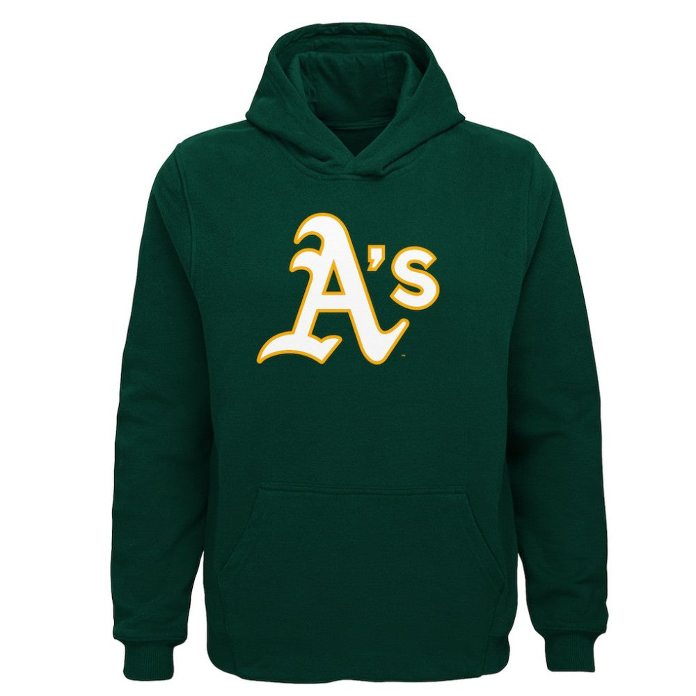 Athletics Youth Team Primary Logo Pullover Hoodie - MLB Hoodies