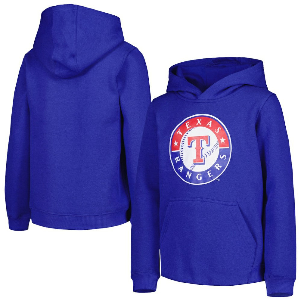 Texas Rangers Youth Team Primary Logo Pullover Hoodie - MLB Hoodies