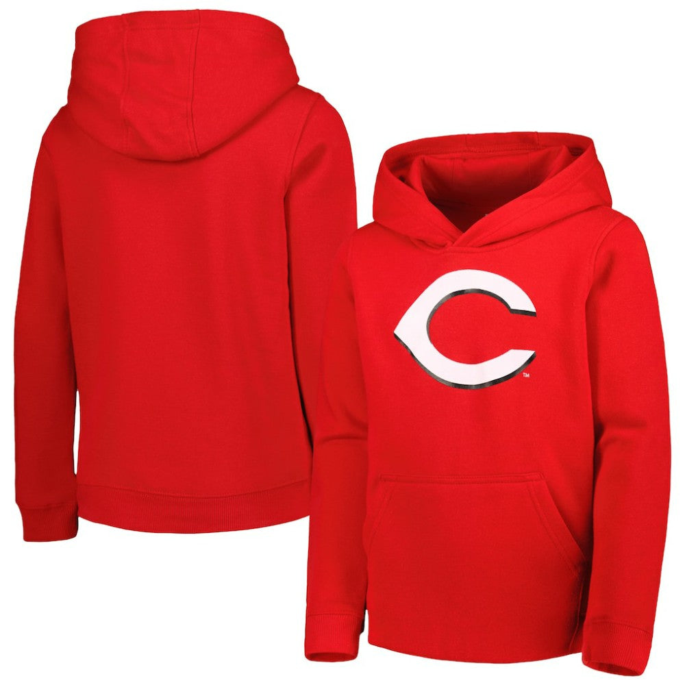 Cincinnati Reds Youth Team Primary Logo Pullover Hoodie - MLB Hoodies