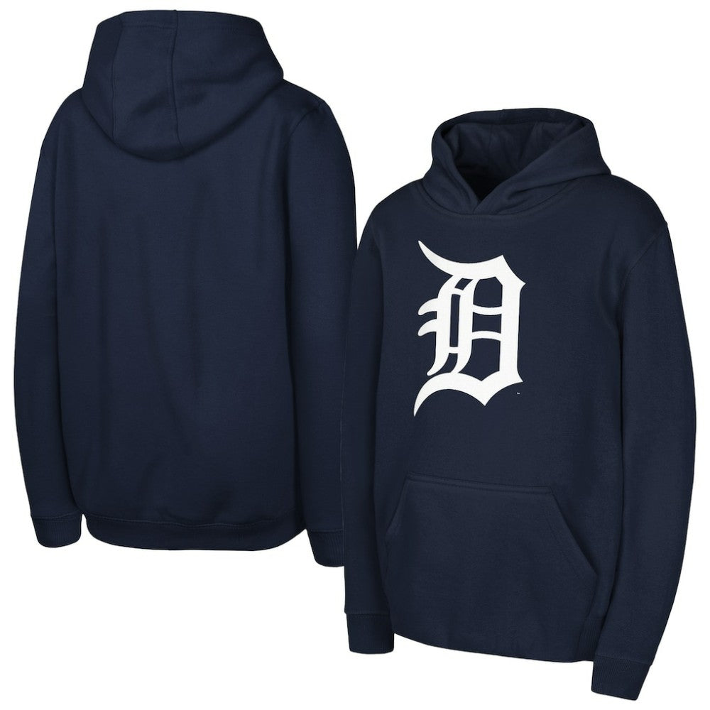 Detroit Tigers Youth Team Primary Logo Pullover Hoodie - MLB Hoodies