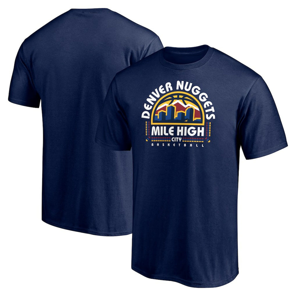 Navy Denver Nuggets Push Ahead T-Shirt sale | NBA