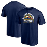 Navy Denver Nuggets Push Ahead T-Shirt sale | NBA
