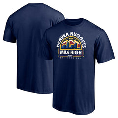 Navy Denver Nuggets Push Ahead T-Shirt sale | NBA