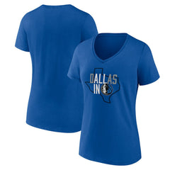 Blue Dallas Mavericks Women's Core Hometown Launch V-Neck T-Shirt sale | NBA