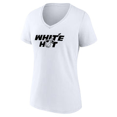 White Miami Heat Women's Core Hometown Launch V-Neck T-Shirt | NBA