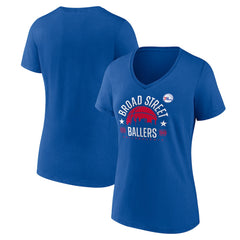 Royal Philadelphia 76ers Women's Core Hometown Launch V-Neck T-Shirt | NBA