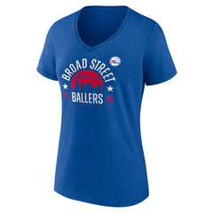 Royal Philadelphia 76ers Women's Core Hometown Launch V-Neck T-Shirt | NBA