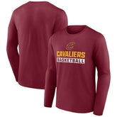 Garnet Cleveland Cavaliers Let's Go Long Sleeve T-Shirt sale | NBA