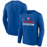 Royal Detroit Pistons Let's Go Long Sleeve T-Shirt sale | NBA