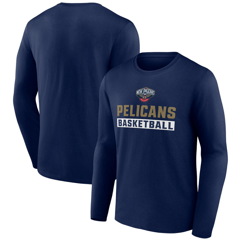 Navy New Orleans Pelicans Let's Go Long Sleeve T-Shirt | NBA