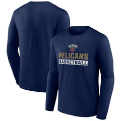 Navy New Orleans Pelicans Let's Go Long Sleeve T-Shirt | NBA