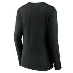 Black Los Angeles Lakers Women's Tumble V-Neck Long Sleeve T-Shirt | NBA