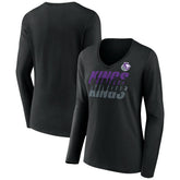Black Portland Trail Blazers Women's Tumble V-Neck Long Sleeve T-Shirt | NBA