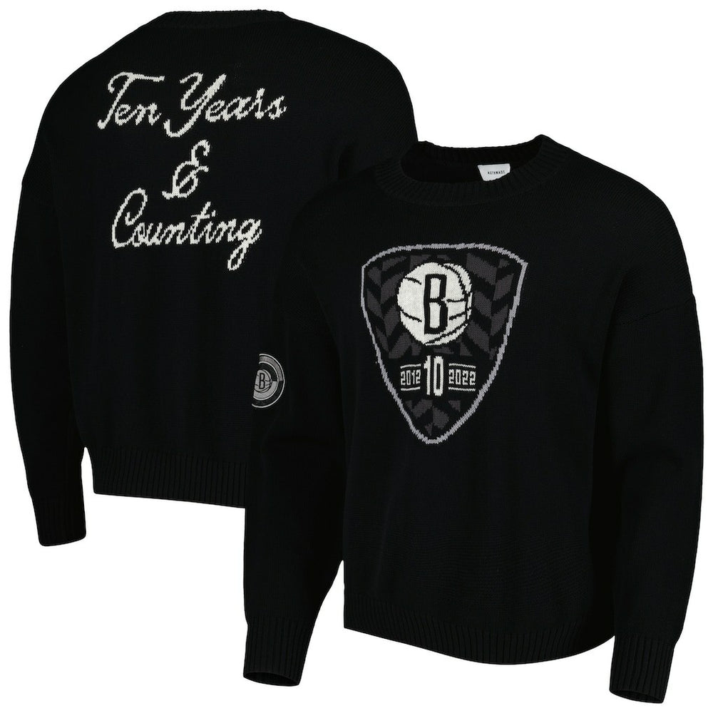 Black Brooklyn Nets AUTHMADE 10th Anniversary Pullover Sweater | NBA