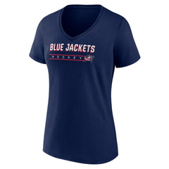Columbus Blue Jackets Women's Primary Play V-Neck T-Shirt - NHL T-shirts