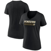 Pittsburgh Penguins Women's Primary Play V-Neck T-Shirt - NHL T-shirts