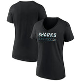 San Jose Sharks Women's Primary Play V-Neck T-Shirt - NHL T-shirts