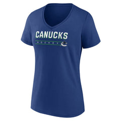 Vancouver Canucks Women's Primary Play V-Neck T-Shirt - NHL T-shirts