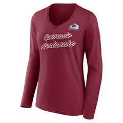 Colorado Avalanche Women's Forge Long Sleeve V-Neck T-Shirt - NHL T-shirts